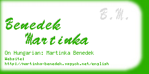 benedek martinka business card